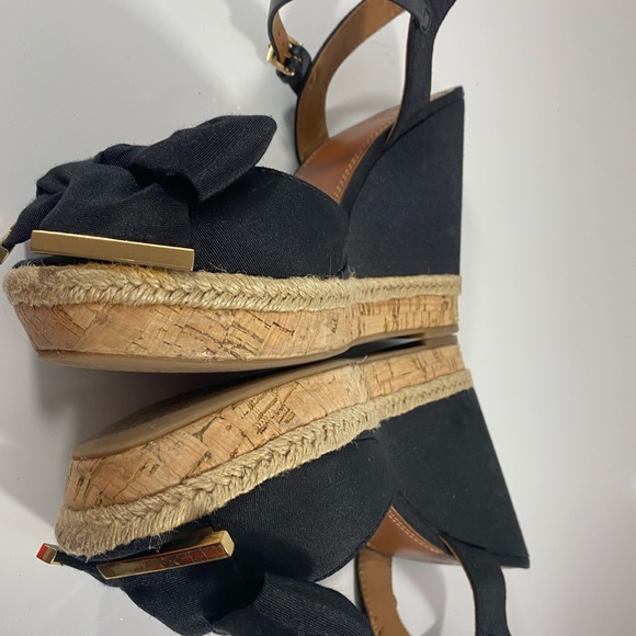 Tory Burch Women’s Black Penny Wedge Sandal - Picture 10 of 15